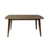 5 Piece Mid Century Dining Set With Walnut Frame, Upholstered Dining Chairs - Dark Gray - Image 3