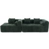 Sectional Sofa Full Compressed Sofa Modular Sofa Couch Free Combined Sofa With Deep Seating And 2 Side Pockets For Living Room - Green - Image 19