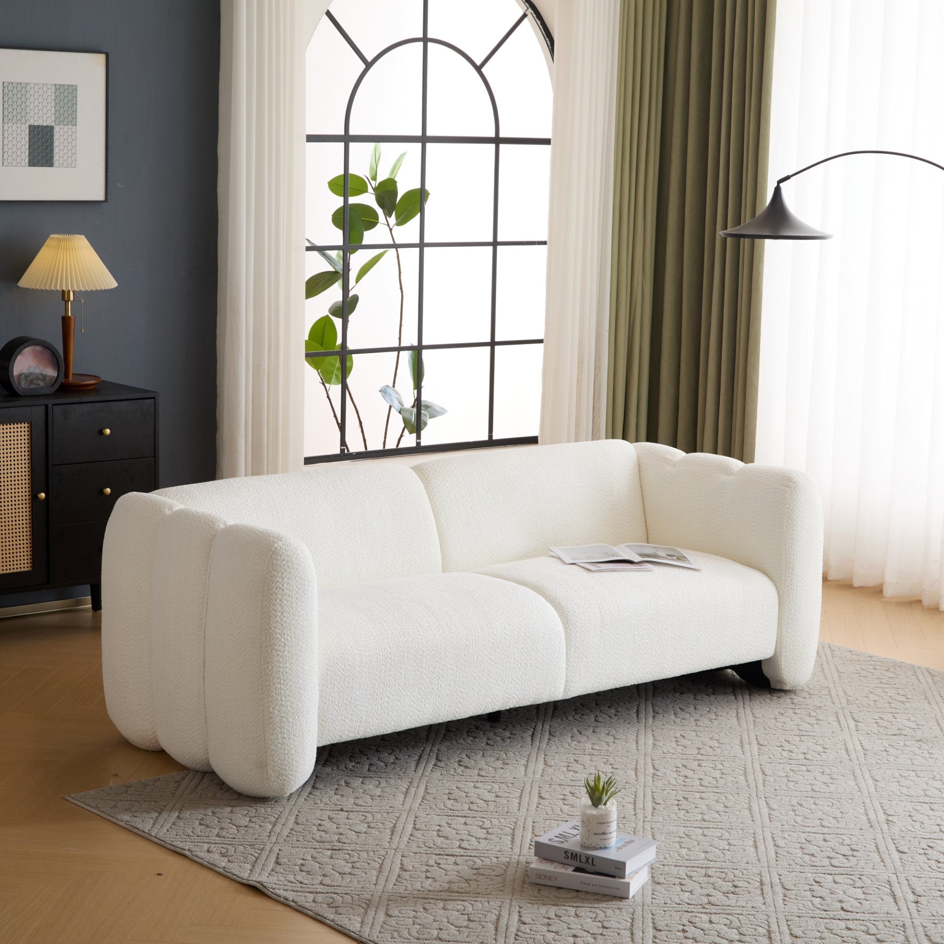 Tonson - Seater Sofa, Wave Design, Living Rooms, Bedrooms, Apartment Office - White - Image 6