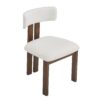 Contemporary 7 Piece Dining Set With Upholstered Armless Chairs And Metal Legs - White / Brown - Image 15
