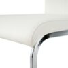 Modern Dining Chairs With Faux Leather Padded Seat And Chrome Metal Legs For Kitchen, Living, Bedroom, Dining Room - White / Silver - Image 19