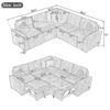 L-Shape Sofa Bed Pull-Out Sleeper Sofa With Wheels, USB Ports, Power Sockets For Living Room - Navy Blue - Image 2