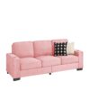 Modern Snowfleece Fabric 3 Seater Sofa With Cup Holders For Living Room Bedroom Office - Pink - Image 14