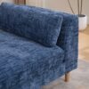 Modern Upholstered End Of Bed Bench With Armrests, Chenille Chaise Lounge Couch - Blue - Image 9