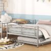 Full Over Full Metal Bunk Bed With Trundle - Silver - Image 21