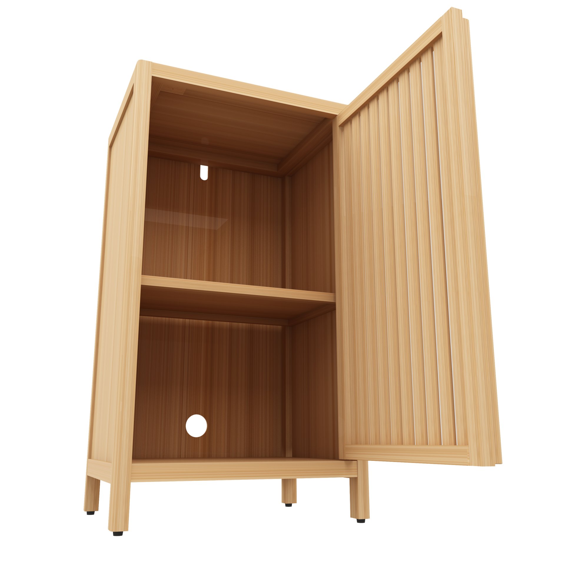 Bamboo Freestanding Storage Cabinet With Door And Shelf For Bathroom, Living Room, Kitchen - Natural / Natural Wood - Image 7
