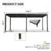 10 x 19 Ft Louver Pergola Frame & Louvers - Black - Image 3