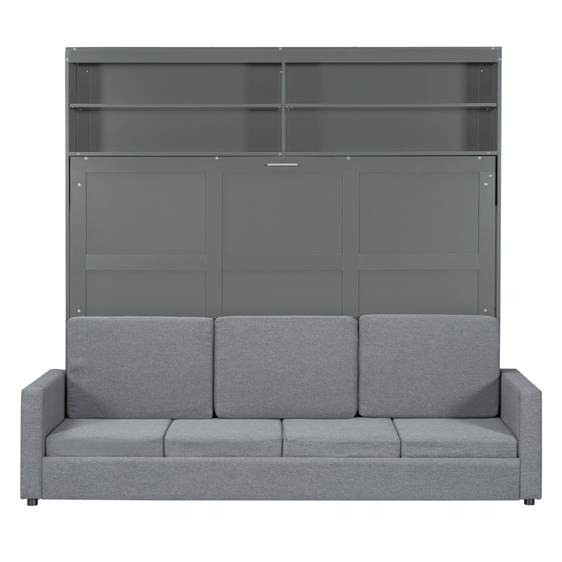 Queen Size Murphy Wall Bed With Sofa - Gray - Image 7