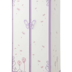 Priya II - Synthetic Leather Purple Wardrobe - Purple / White