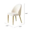 2 Pieces Contemporary Stainless Steel Dining Chair With Upholstery And Leather Backrest - Gold - Image 3