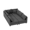 Modular Sectional Bed Couch Set With Pillows Free Combination, Minimalist Style Oversized 6 Seat Convertible Sofa - Gray - Image 3