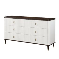 Carena - Dresser With Jewerly Tray - White / Walnut
