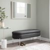 Chloe - Contemporary / Glam Bench - Chrome / Black - Image 7