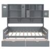 Full Size Daybed With 2 Drawers And All In One Cabinet And Shelf - Gray - Image 2