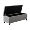 Modern Tufted Top Soft Close Storage Bench Upholstered Polyester - Gray - Image 5