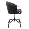 Claire - Contemporary / Glam Task Chair - Black / Silver - Image 2