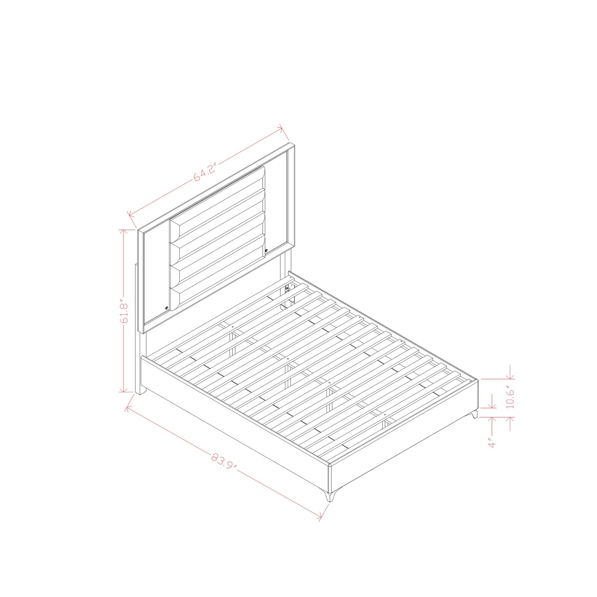 Star - Queen 5 Pieces Bedroom Set With LED And Storage - White - Image 7