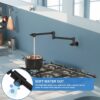 Design Wall Mount Pot Filler Faucet Folding Stretchable - Black - Image 4