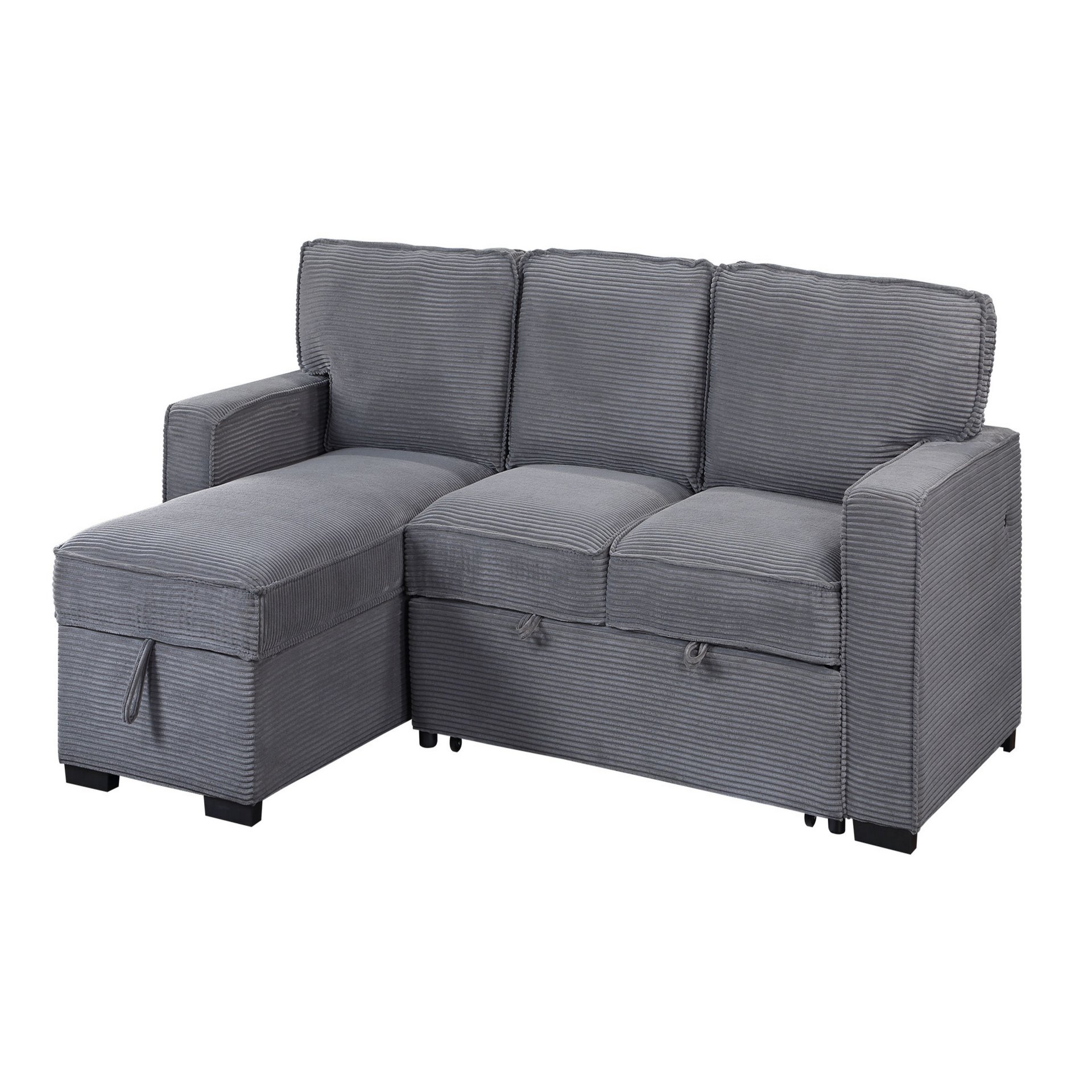 Territory - Pull Out Sofa Bed With Design - Dark Gray - Image 5
