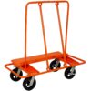 Heavy Duty Drywall Sheet Cart & Panel Dolly With 2400Lbs Capacity, Mold On Rubber Wheels, Steel Construction - Orange - Image 2