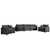 Luxurious And Sophisticated Sofa Set With Soft Cushions For Living Rooms And Home Theaters - Gray - Image 14