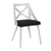 Clara Charlotte - 3 Piece Round Dinette Set With Rounded Top - White / Charcoal - Image 3