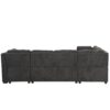 U-Shaped Sectional Sofa Pull Out Sofa Bed With Two USB Ports, Two Power Sockets, Three Back Pillows And A Storage Chaise For Living Room - Black - Image 21