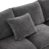 Modern L Shape Modular Sofa, 5 Seat Chenille Sectional Couch Set With 2 Pillows Included, Freely Combinable Indoor Funiture - Black / Gray - Image 10