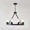 6 Light (No Bulbs) Wagon Wheel Chandelier Farmhouse Modern Small Round Chandelier For Living Room Kitchen Island Foyer Hallway Entryway Bedroom Dining Room Light Fixture Ceiling Hanging - Matte Black - Image 16