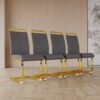 Dining Chairs (Set of 4), Side & Kitchen Chairs With Gold Frame, Padded Seat High Back, For Dining, Kitchen & Living Room - Dark Gray - Image 2