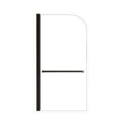 Aluminum Alloy Bathtub Shower Door With 6Mm Tempered Glass - Matte Black