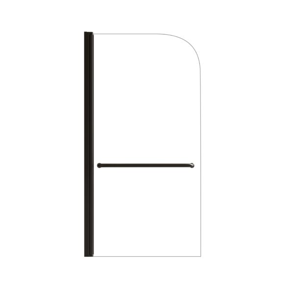 Aluminum Alloy Bathtub Shower Door With 6Mm Tempered Glass - Matte Black