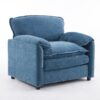 Oversized Reading Armchair With Thick Cushions, High Back Support - Blue - Image 18