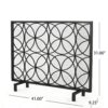 Thayer - Single Panel Iron Fireplace Screen With Geometric Pattern - Black - Image 3