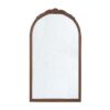 Hand Carved Rose Antique Mirror Frame, Wood Arch Mirror Wall Decor For Living Room, Bathroom, Entryway - Brown - Image 2