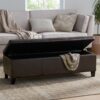 Elegant Storage Ottoman Bench With Birch Legs - Brown - Image 8
