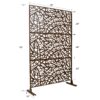 Outdoor & Indoor Metal Privacy Screen Freestanding Decorative Privacy Screen, Privacy Fence Panels For Deck Balcony Patio Garden - Brown - Image 3