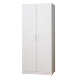 Viviane - Contemporary Wood Closet With Hanging Bars And 5 Shelves - White