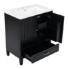 Vintage Style 30" Bathroom Vanity With Sink, Multi Functional Storage, Soft Closing Door - Black - Image 18