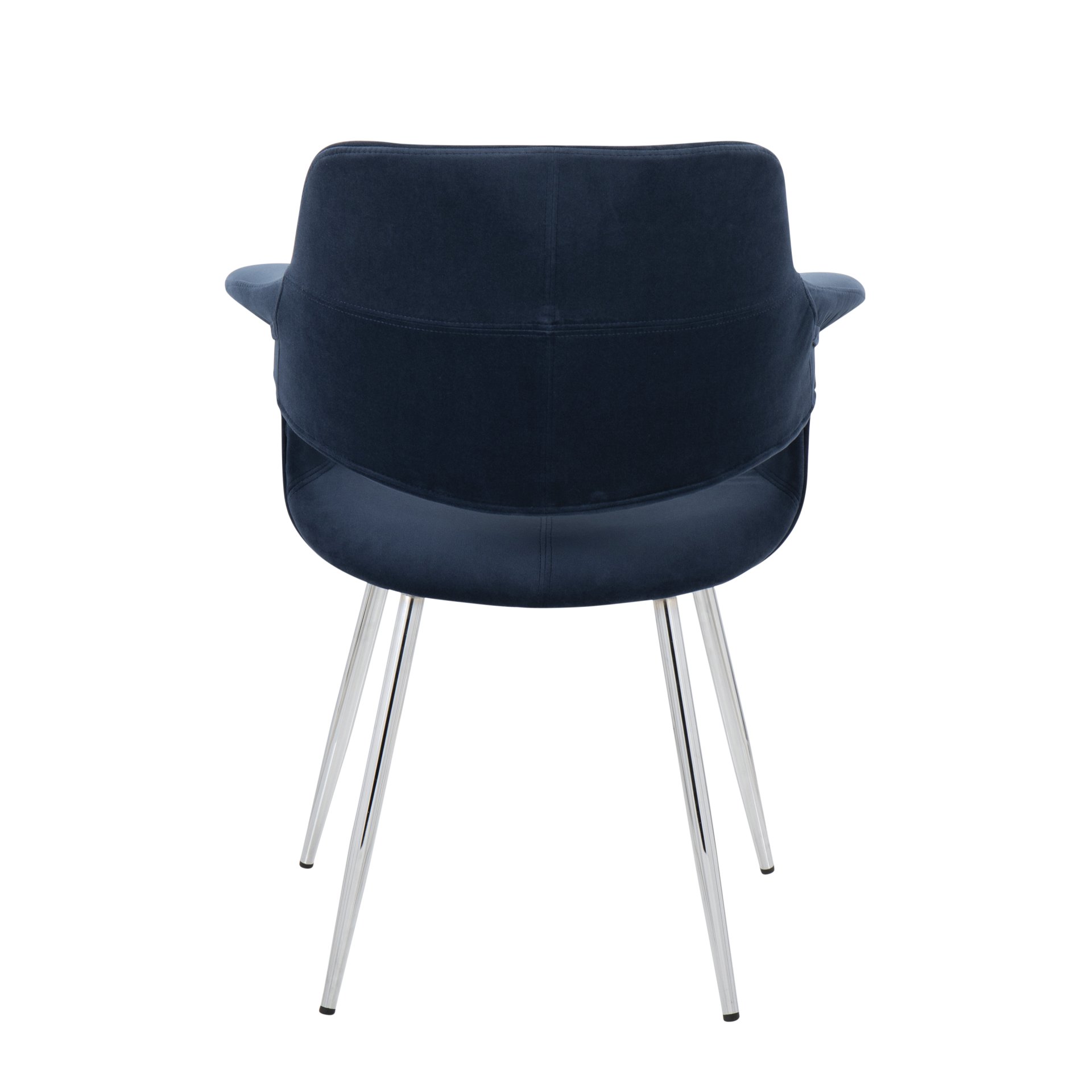 Vintage Flair - Glam / Art Deco Chair (Set of 2) - Chrome / Blue - Image 5