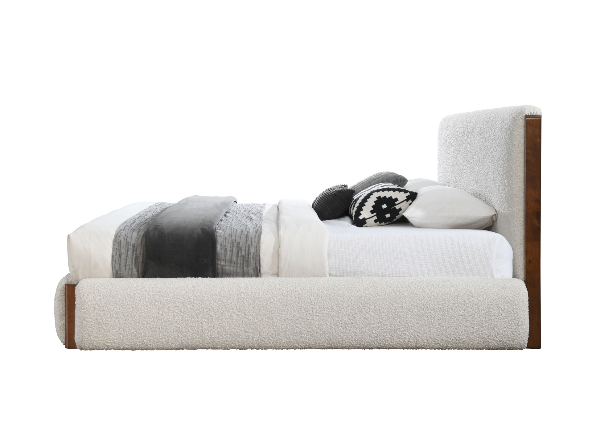 Sandro - Eastern King Bed Boucle - Walnut / White - Image 13