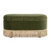 Serena - Oval Storage Bench Ottoman - Olive Green - Image 2