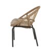 Outdoor Accent Chair With Curved Back And Basket Frame, (Set of 2) - Light Brown / Beige - Image 7