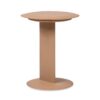 Mode - Leatherette Round C-Shaped Sofa Side Table - Saddle Brown - Image 2