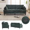 Modern Chenille 2 Seater Sofa With LED Light, USB Charging Port, And Storage Bag - Emerald - Image 4
