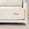 Elegant Chenille 3 Seater Sofa With Movable Ottomans High Resilience Sponge - Beige - Image 6