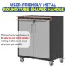 Heavy Duty Metal Garage Storage Cabinet With Wheels Sturdy Tool Organizer - Black - Image 11