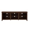 Modern Transitional 3 Shelf Open Storage 70" TV Stand For 80" TVs - Dark Walnut - Image 2