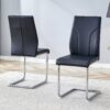 Modern High Back Dining Chair Set With Sturdy Legs For Kitchen Dining Room And Living Room - Black - Image 4