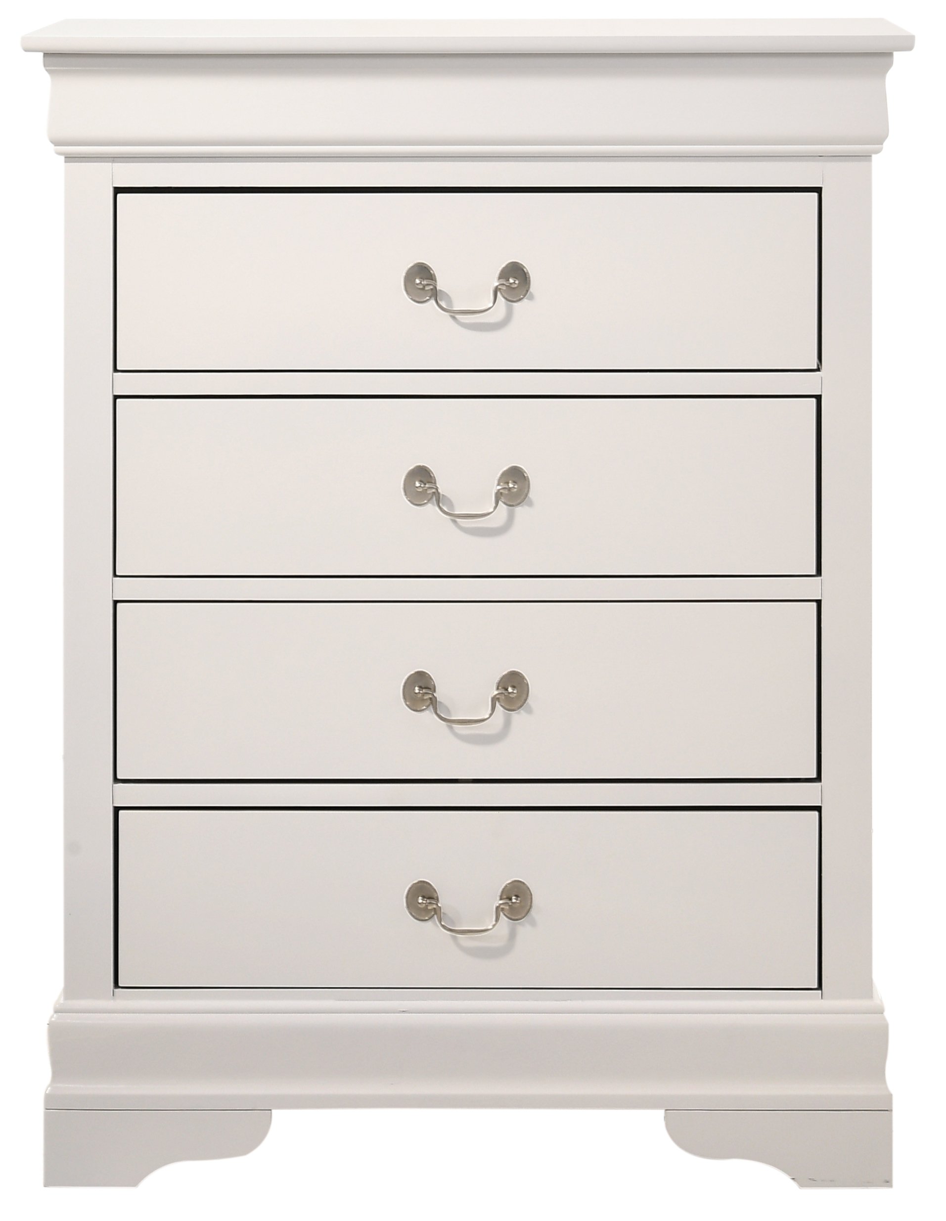 4 Drawer Chest Traditional Style - White - Image 4